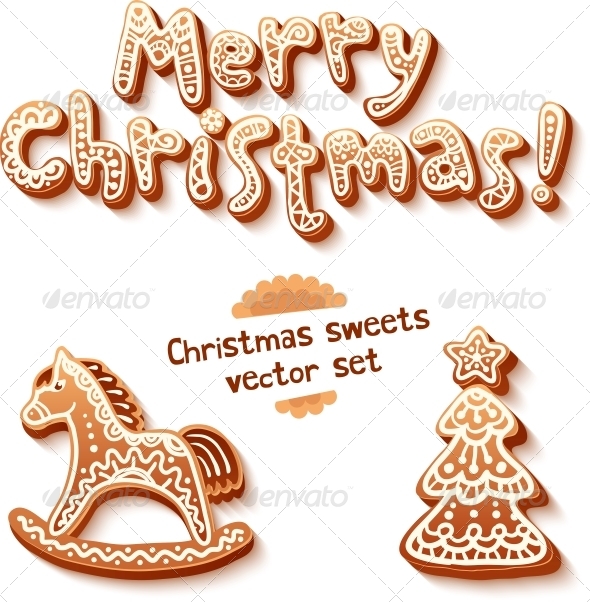 GraphicRiver Merry Christmas Gingerbread Signs 6715126 GraphicRiver Merry Christmas Gingerbread Signs 6715126