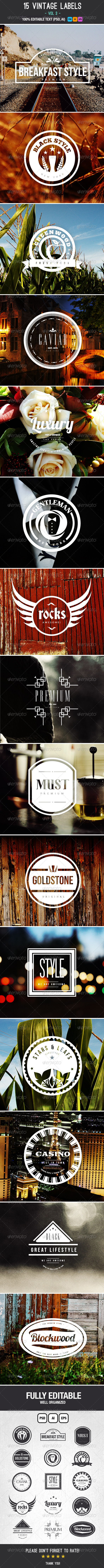 GraphicRiver Vintage Labels and Badges Logos Vol.3 6716105 GraphicRiver Vintage Labels and Badges Logos Vol.3 6716105