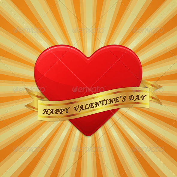 GraphicRiver Heart with Ribbon and Happy Valentine s Day 6720959 GraphicRiver Heart with Ribbon and Happy Valentine s Day 6720959