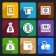 Money and Bank Flat Icons Set 40