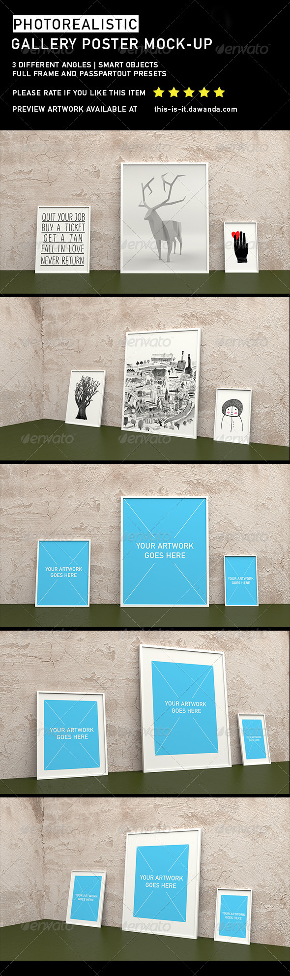 GraphicRiver Photorealistic Gallery Poster Mock-Up 2 6721779 GraphicRiver Photorealistic Gallery Poster Mock-Up 2 6721779