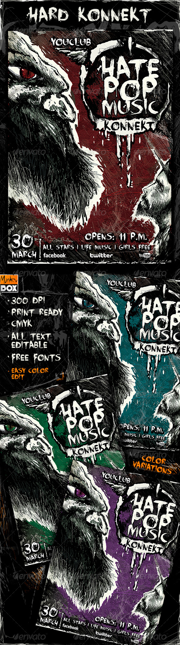 GraphicRiver Flyer Hard Music Konnekt 6712638 GraphicRiver Flyer Hard Music Konnekt 6712638