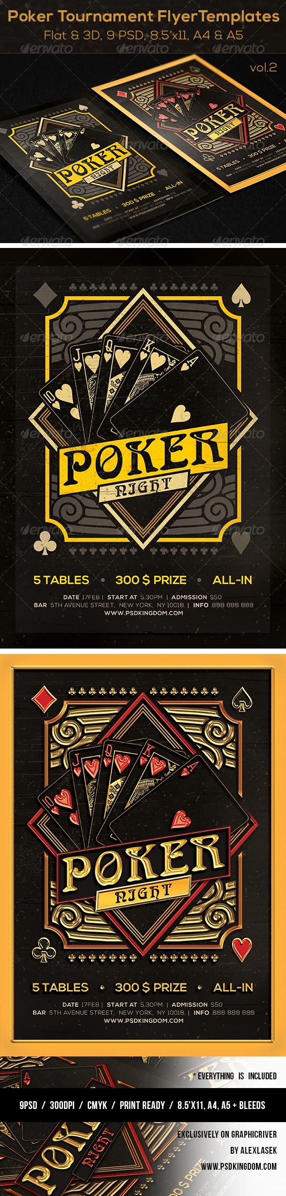 Poker Magazine Ad, Poster or Flyer - Flat & 3D v2 - Sports Events