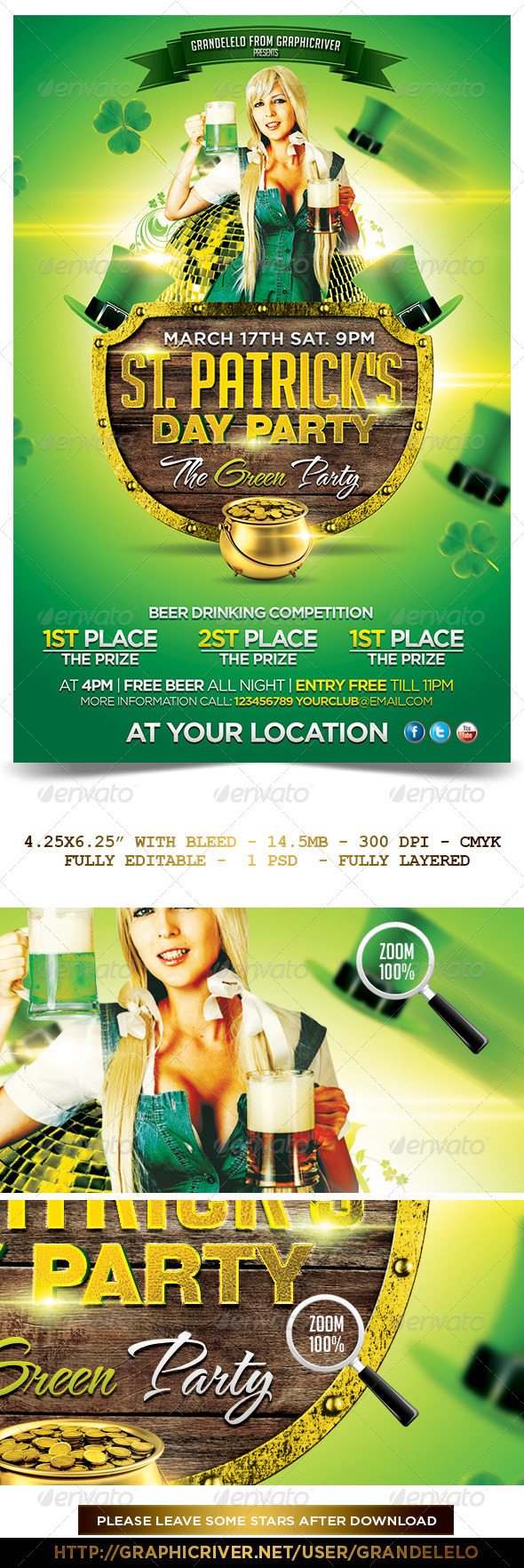 St. Patricks Day Flyer Template (Holidays)