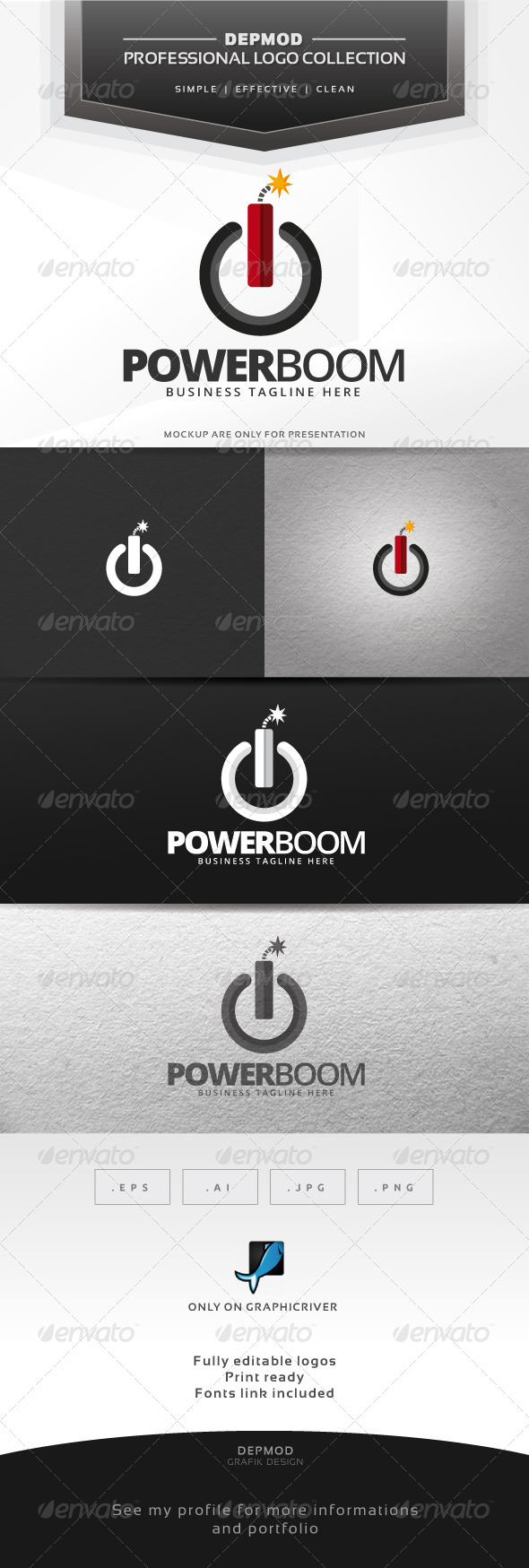GraphicRiver Power Boom Logo 6725192 GraphicRiver Power Boom Logo 6725192