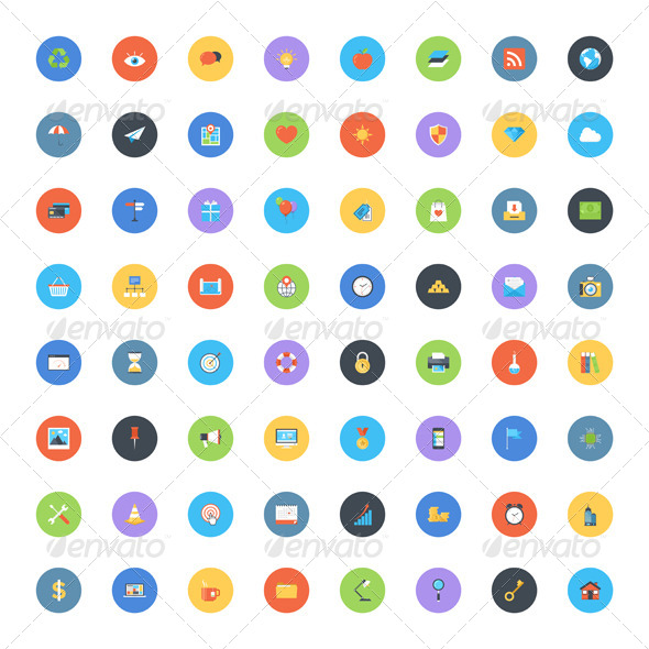 GraphicRiver Universal Flat Icons 6726937 GraphicRiver Universal Flat Icons 6726937