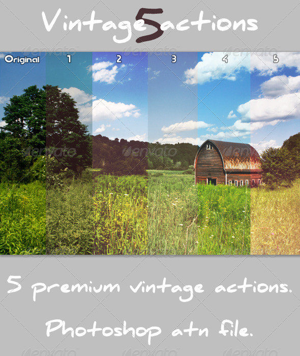 GraphicRiver Vintage 5 actions 6734831 GraphicRiver Vintage 5 actions 6734831