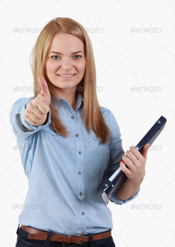 Young Blonde Student Girl - Stock Photo - Images