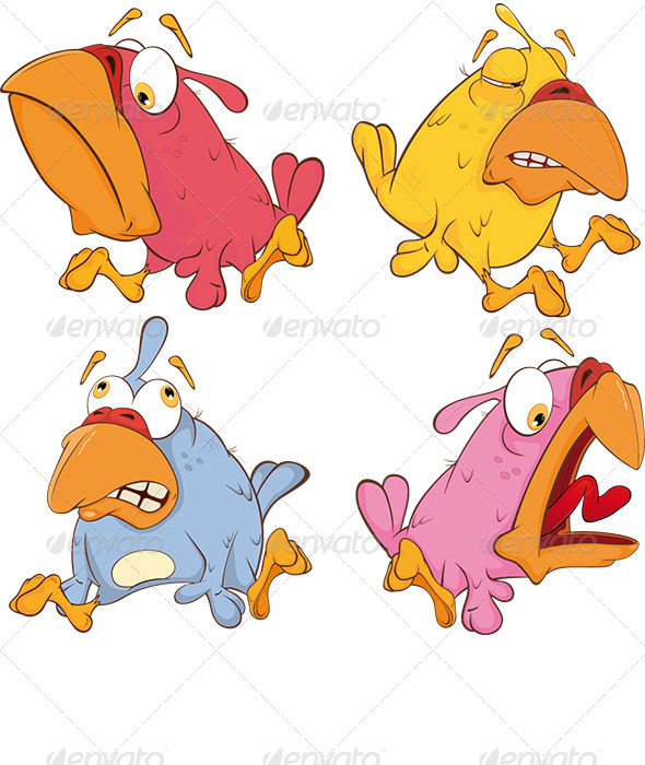 GraphicRiver Set of Birdies Cartoon 6739098 GraphicRiver Set of Birdies Cartoon 6739098