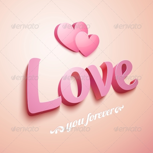 GraphicRiver Pink Love Sign with Hearts 6739922 GraphicRiver Pink Love Sign with Hearts 6739922