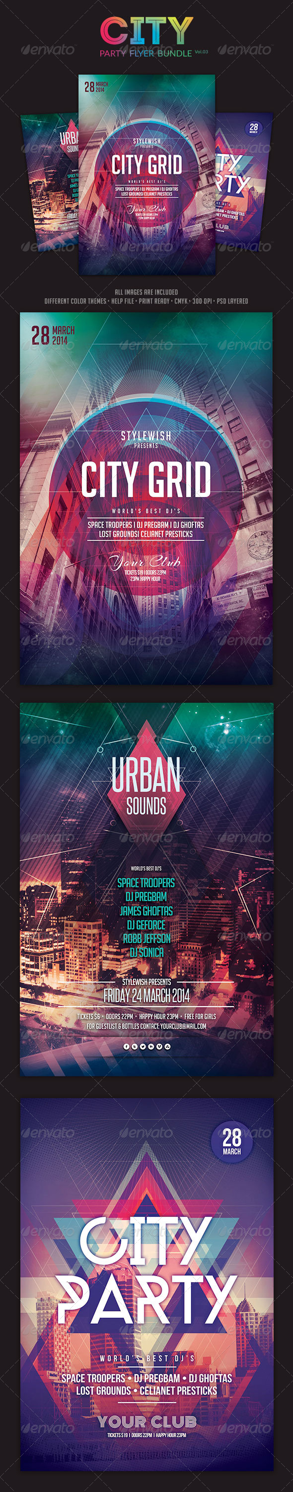 City Party Flyer Bundle Vol.03 - Clubs & Parties Events