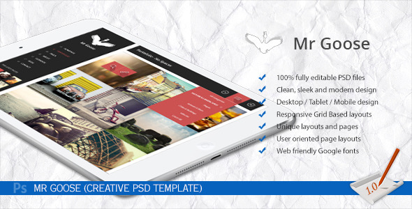 ThemeForest Mr Goose Creative PSD Template 6359877 ThemeForest Mr Goose Creative PSD Template 6359877