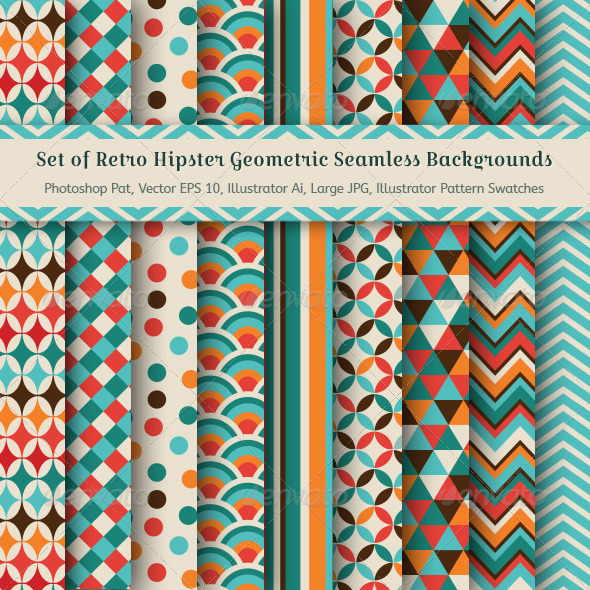 GraphicRiver Set of Retro Geometric Seamless Background Pattern 6735751 GraphicRiver Set of Retro Geometric Seamless Background Pattern 6735751