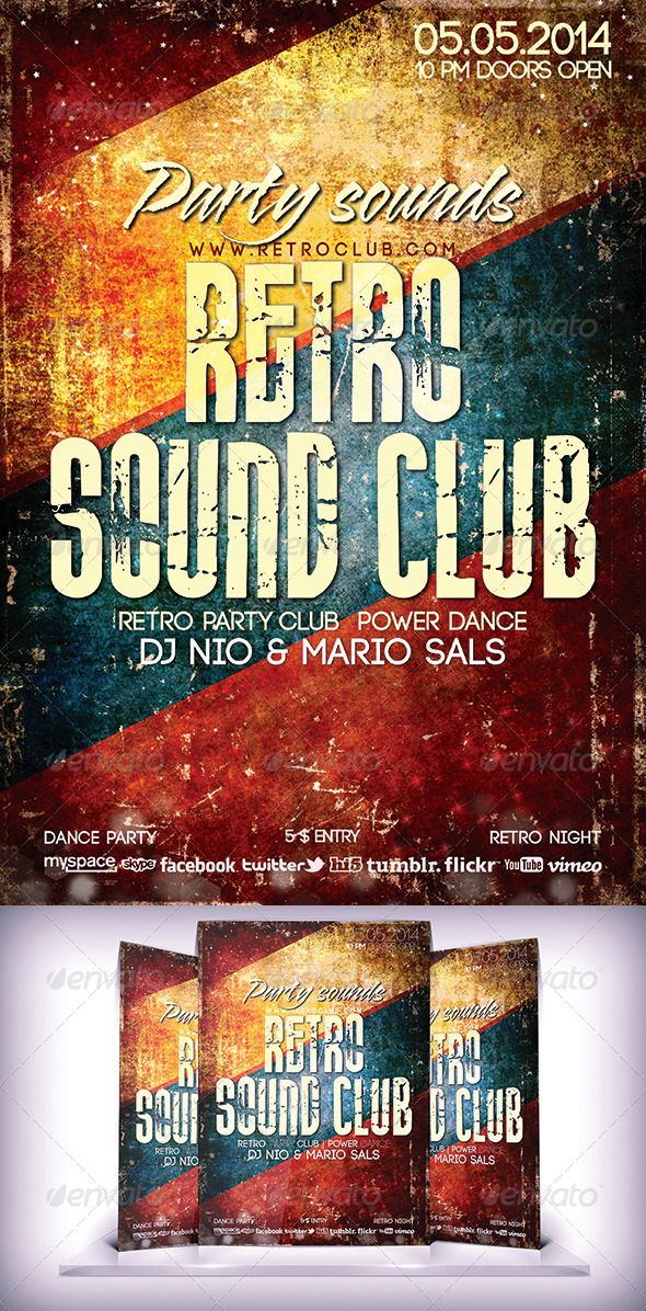 Retro Sound Club Flyer (Clubs & Parties)