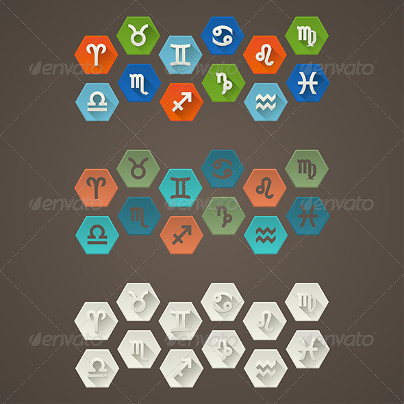 GraphicRiver Flat Signs of The Zodiac 6748038 GraphicRiver Flat Signs of The Zodiac 6748038