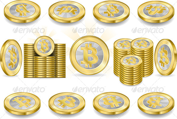 GraphicRiver Set of One Bitcoins Isolated on White 6750161 GraphicRiver Set of One Bitcoins Isolated on White 6750161