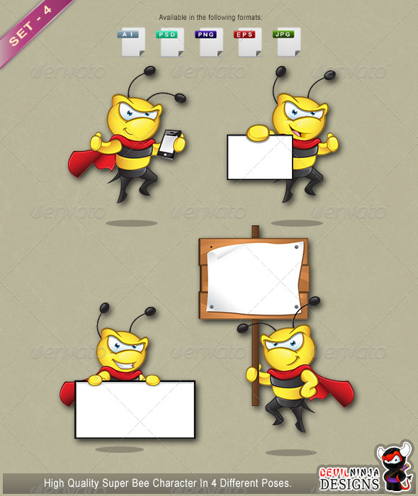 GraphicRiver Super Bee Character Set 4 6752315 GraphicRiver Super Bee Character Set 4 6752315