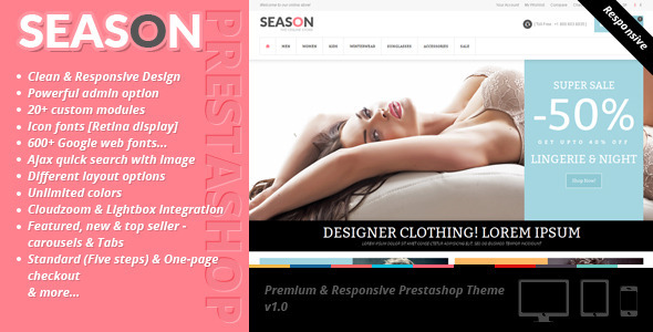 ThemeForest Season Premium & Responsive Prestashop Theme 6761206 ThemeForest Season Premium & Responsive Prestashop Theme 6761206