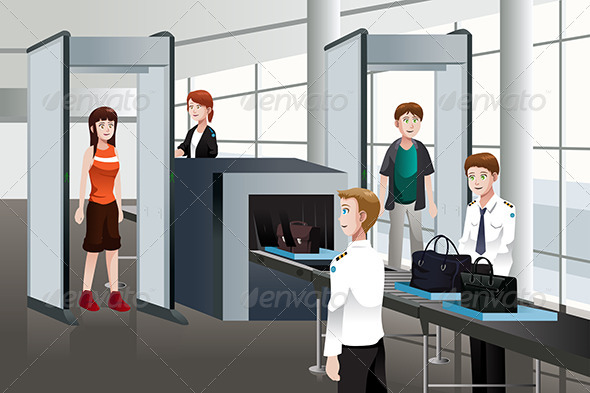 GraphicRiver Passengers Walking Through Security Check 6763703 GraphicRiver Passengers Walking Through Security Check 6763703