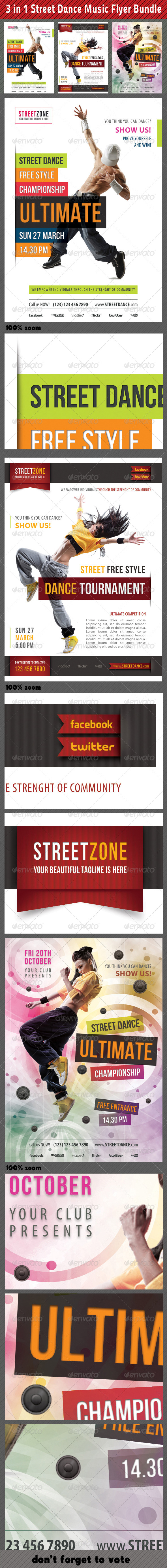 GraphicRiver 3 in 1 Street Dance Music Flyer Bundle 01 6764520 GraphicRiver 3 in 1 Street Dance Music Flyer Bundle 01 6764520