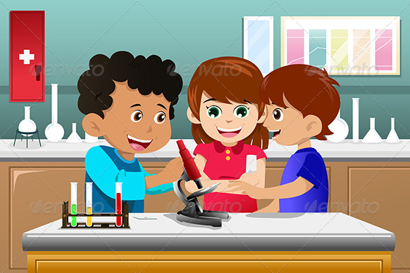 GraphicRiver Kids Learning Science in a Lab 6764679 GraphicRiver Kids Learning Science in a Lab 6764679
