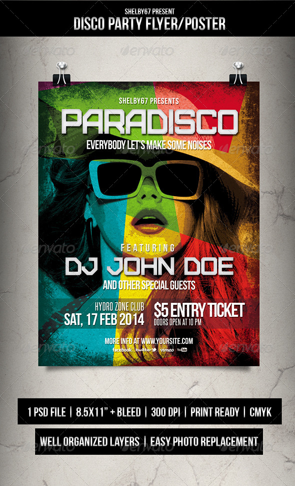 GraphicRiver Disco Party Flyer Poster 6765044 GraphicRiver Disco Party Flyer Poster 6765044