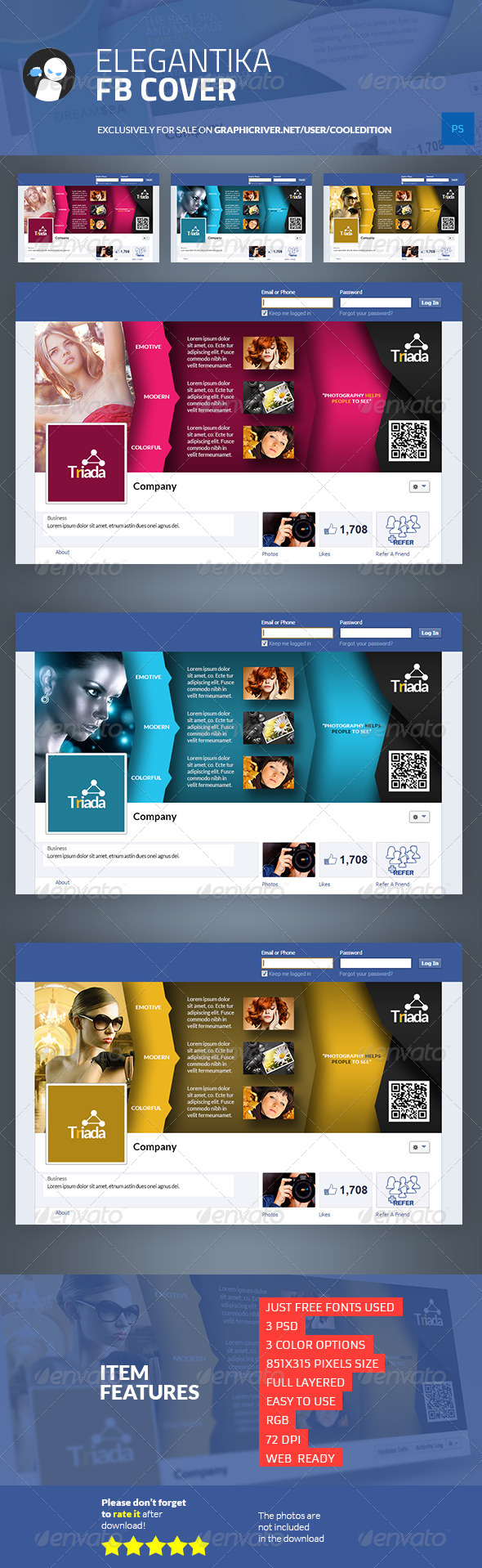 GraphicRiver Elegantika Facebook Cover 6773487 GraphicRiver Elegantika Facebook Cover 6773487