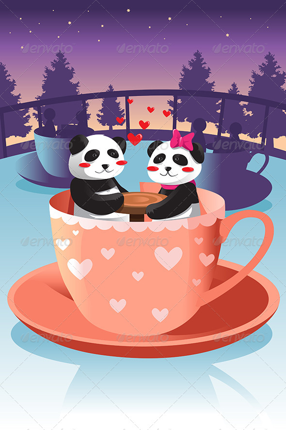 GraphicRiver Panda in Love 6775676 GraphicRiver Panda in Love 6775676
