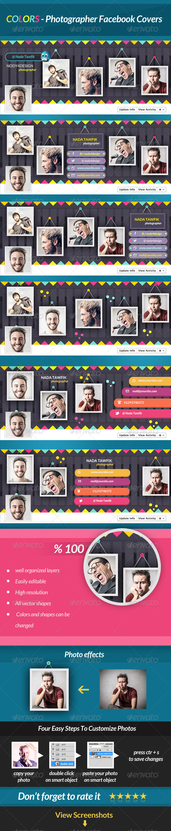 GraphicRiver Colors Photographer Facebook Covers 6783144 GraphicRiver Colors Photographer Facebook Covers 6783144