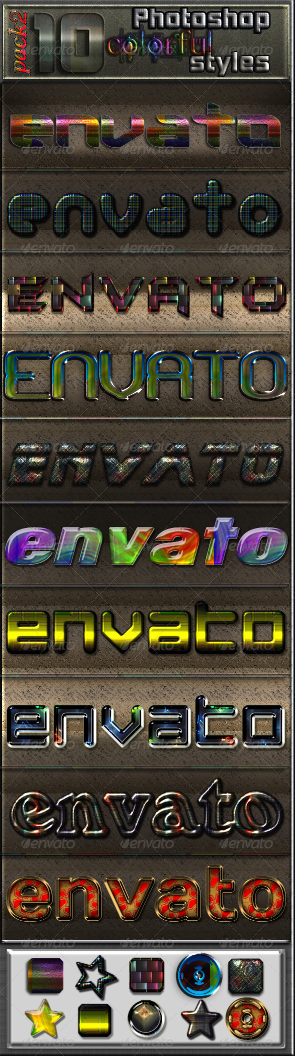 GraphicRiver 10 Colourful Photoshop Text Effects- Pack 2 6784087 GraphicRiver 10 Colourful Photoshop Text Effects- Pack 2 6784087