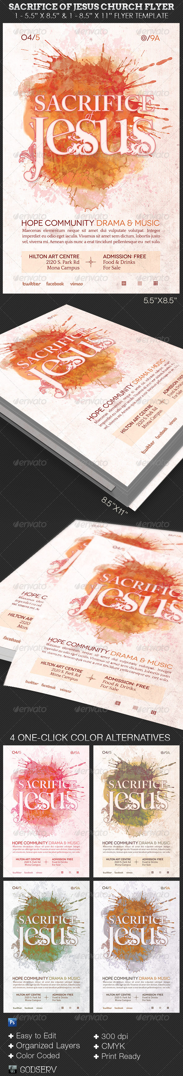 Sacrifice of Jesus Church Flyer Template