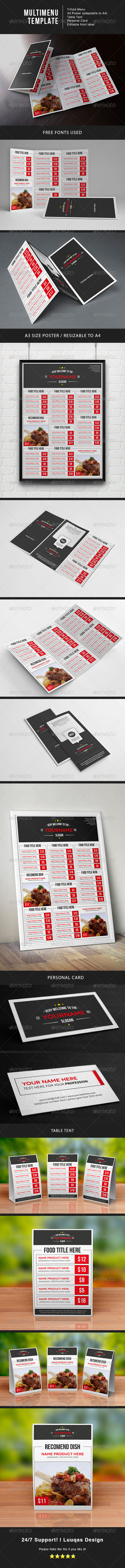 Multimenu Template - Food Menus Print Templates