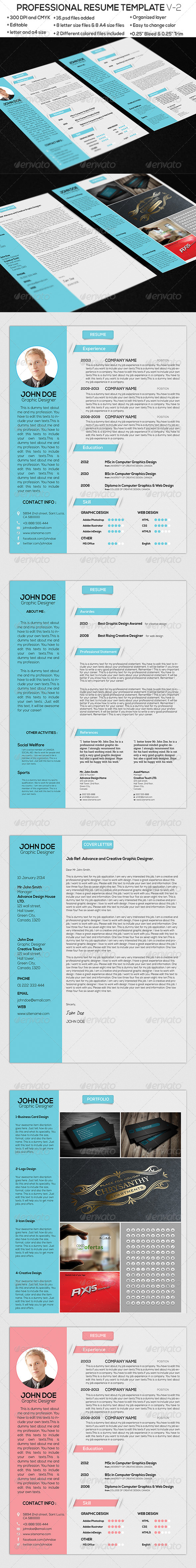 GraphicRiver Professional Resume Template V-1 6789587 GraphicRiver Professional Resume Template V-1 6789587