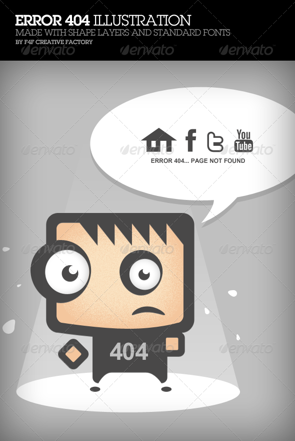 Error 404 Illustration - 404 Pages Web Elements