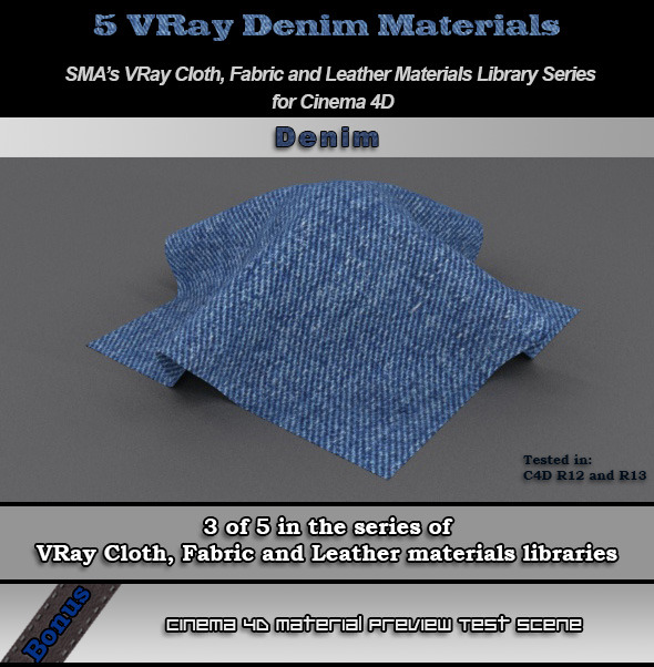 3DOcean 5 Vray Denim Material Pack for Cinema 4D 6792203 3DOcean 5 Vray Denim Material Pack for Cinema 4D 6792203