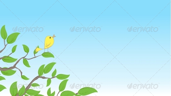 GraphicRiver Background with Bird on a Tree 6797721 GraphicRiver Background with Bird on a Tree 6797721