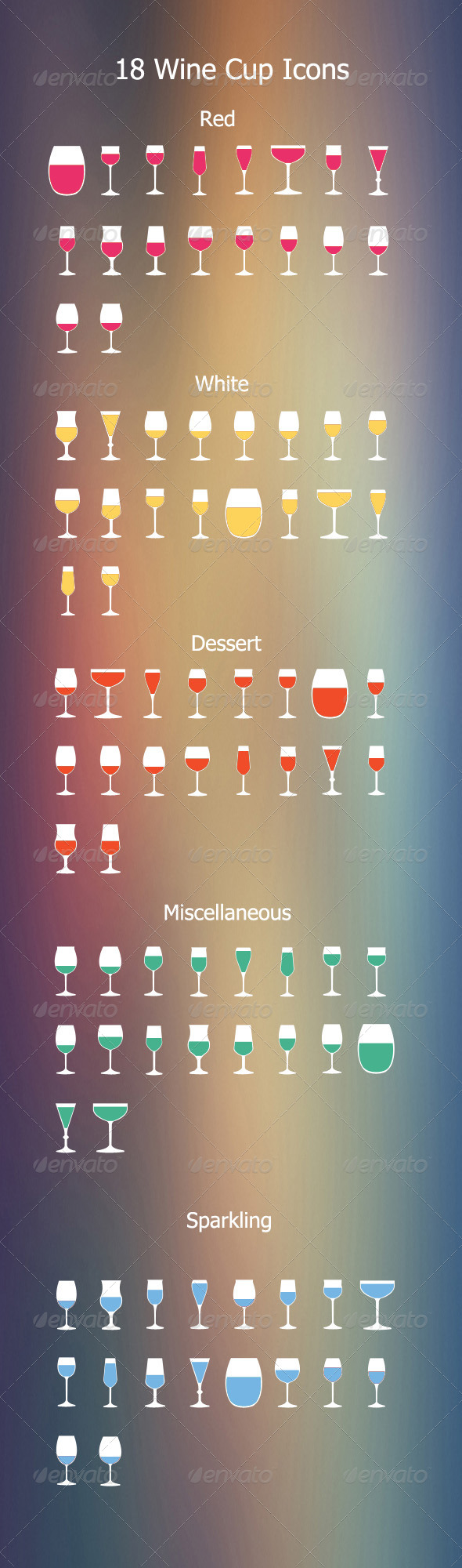 GraphicRiver 18 Wine Cups Icon 6703063 GraphicRiver 18 Wine Cups Icon 6703063