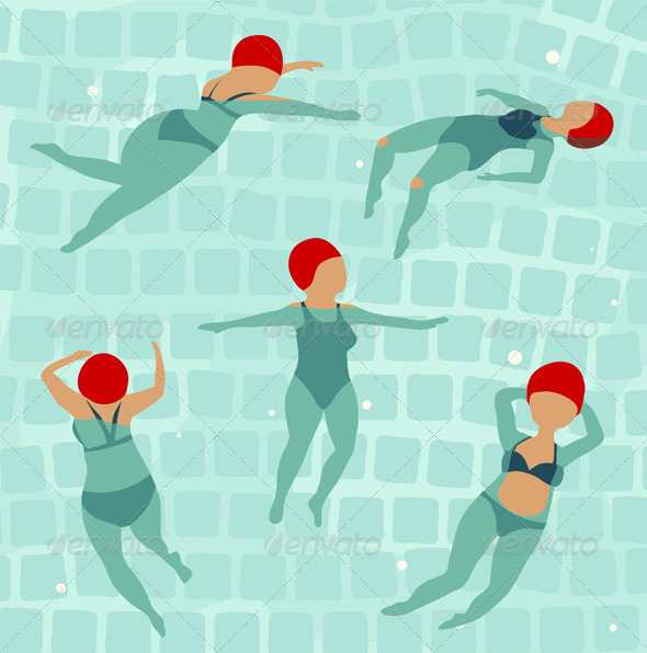 GraphicRiver Swimming Women in Pool 6799105 GraphicRiver Swimming Women in Pool 6799105
