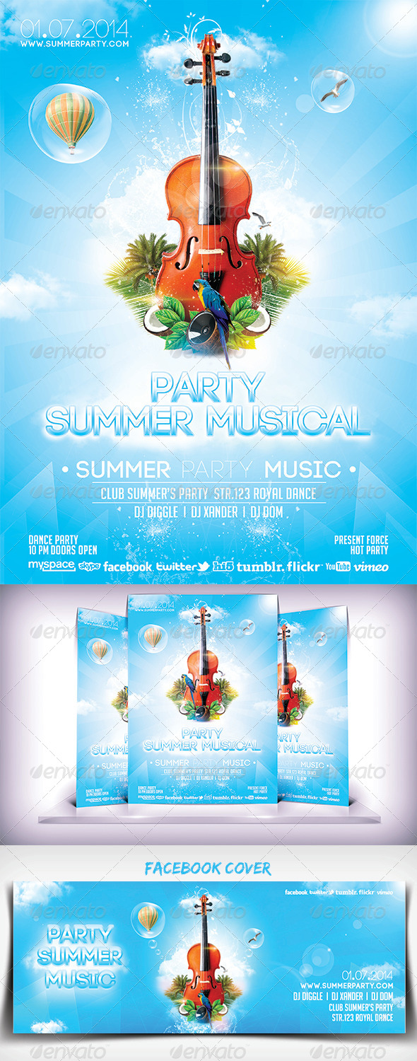 GraphicRiver Summer Musical Party Flyer 6799442 GraphicRiver Summer Musical Party Flyer 6799442