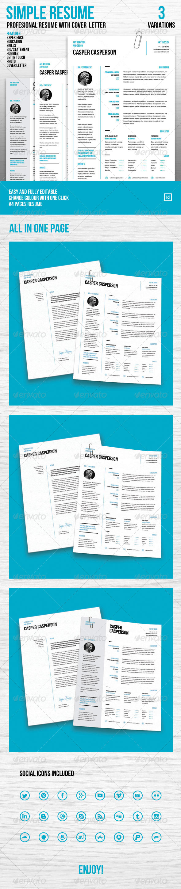 GraphicRiver Simple Resume and Cover Letter 6799393 GraphicRiver Simple Resume and Cover Letter 6799393