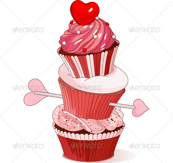 GraphicRiver Valentine Cupcakes 6801066 GraphicRiver Valentine Cupcakes 6801066
