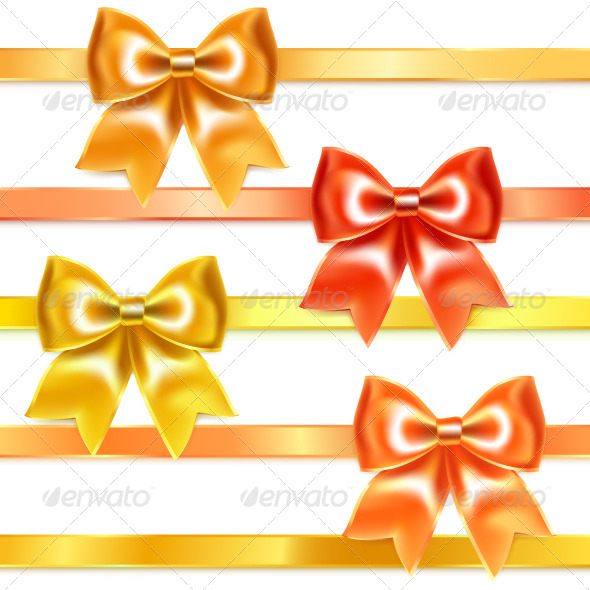 GraphicRiver Golden and Bronze Bows of Silk Ribbon 6806607 GraphicRiver Golden and Bronze Bows of Silk Ribbon 6806607