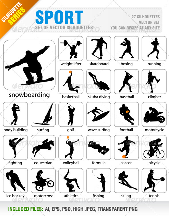 GraphicRiver Sport Silhouetttes 6812112 GraphicRiver Sport Silhouetttes 6812112