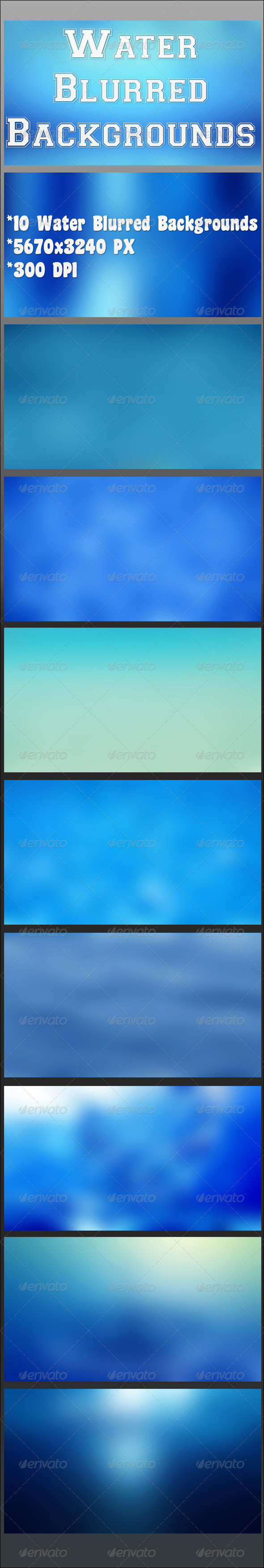 GraphicRiver Water Blurred Backgrounds 6812443 GraphicRiver Water Blurred Backgrounds 6812443