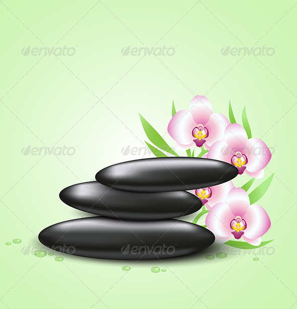 GraphicRiver Background with Orchids and Spa Stones 6812594 GraphicRiver Background with Orchids and Spa Stones 6812594