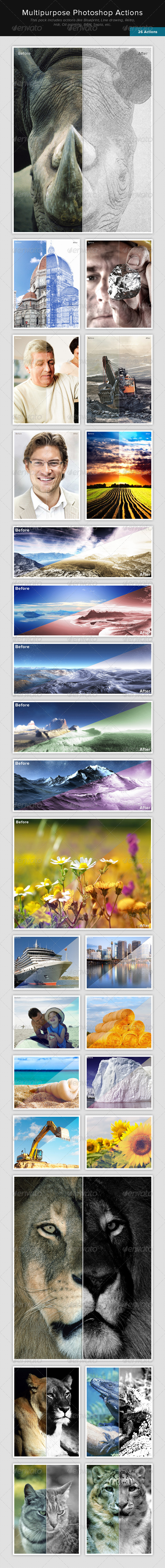 GraphicRiver 26 Multipurpose Photoshop Actions 6813050 GraphicRiver 26 Multipurpose Photoshop Actions 6813050