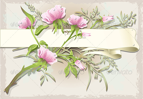 GraphicRiver Vintage Flower Ornament with Banner 6819124 GraphicRiver Vintage Flower Ornament with Banner 6819124