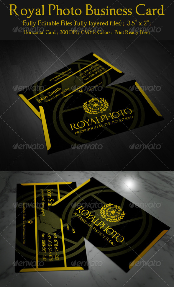 Royal Photo Business Card - Industry Specific Business Cards