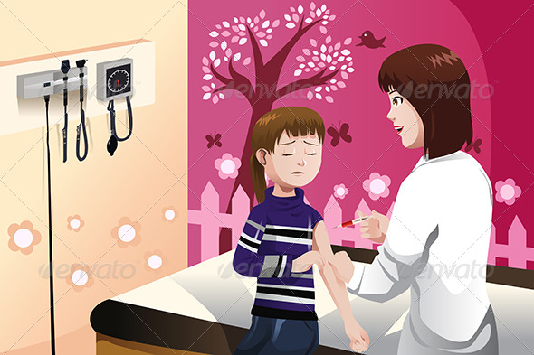 GraphicRiver Kid Getting a Flu Shot by a Doctor in the Arm 6824790 GraphicRiver Kid Getting a Flu Shot by a Doctor in the Arm 6824790
