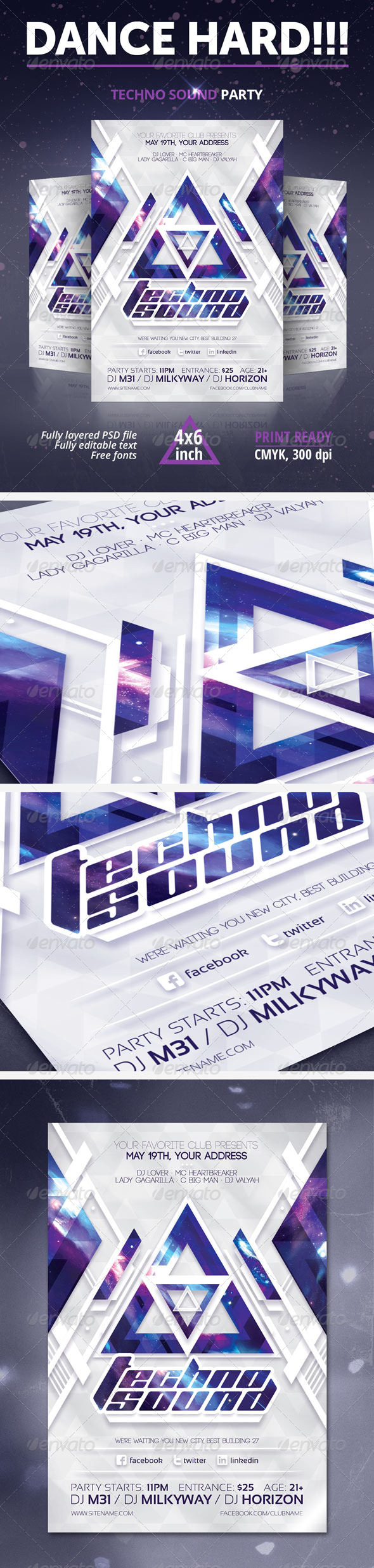GraphicRiver Techno Sound Party Flyer 6826167 GraphicRiver Techno Sound Party Flyer 6826167